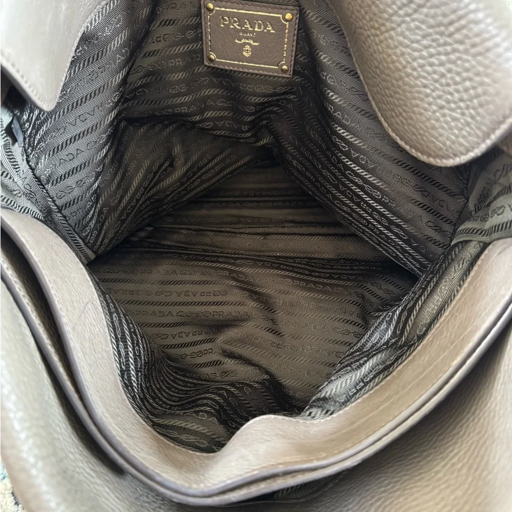 Prada Dark Gray Leather Tote Bag - Picture 10 of 16